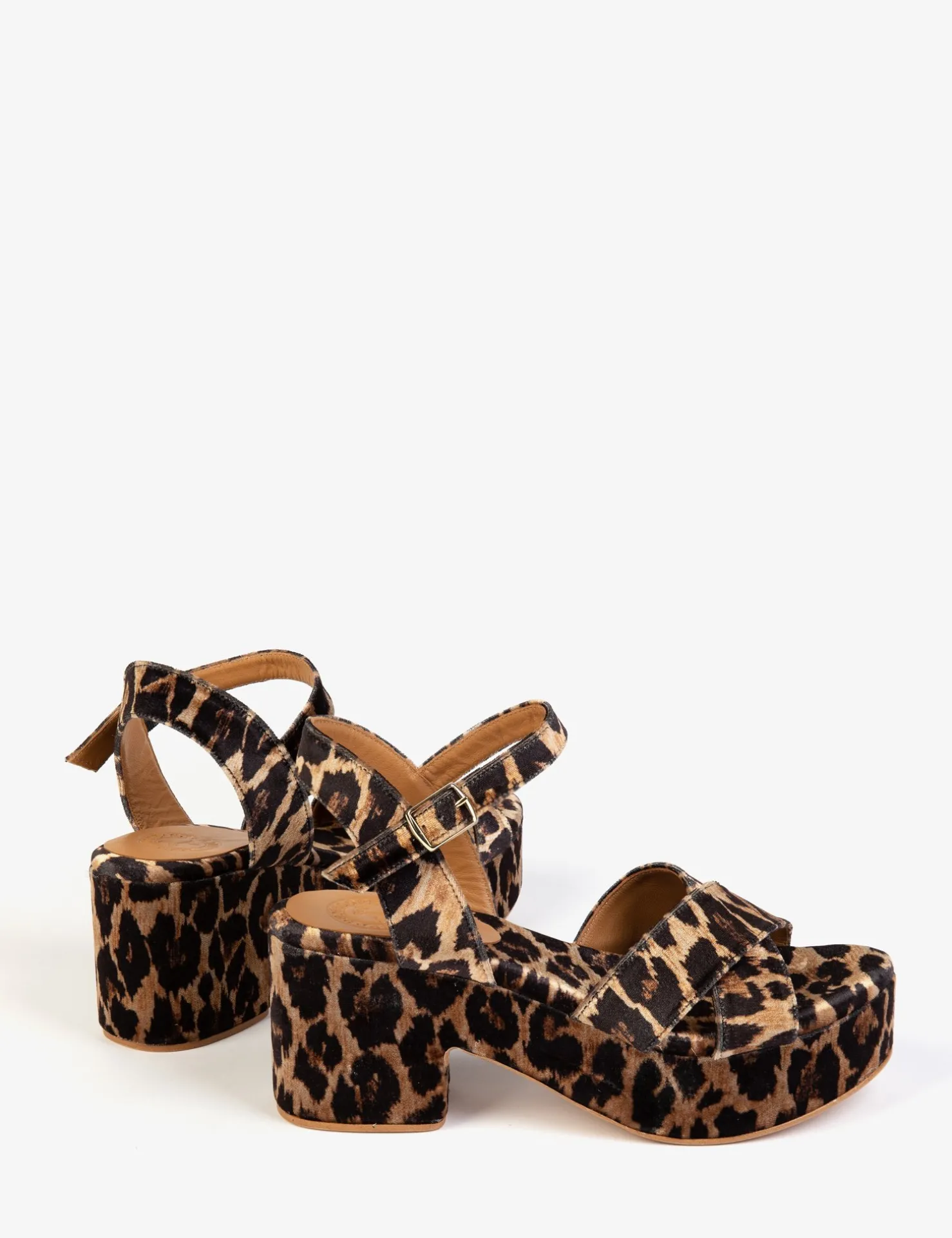 Penelope Chilvers Heeled Shoes | Sandals*Azalea Leopard Velvet Sandal