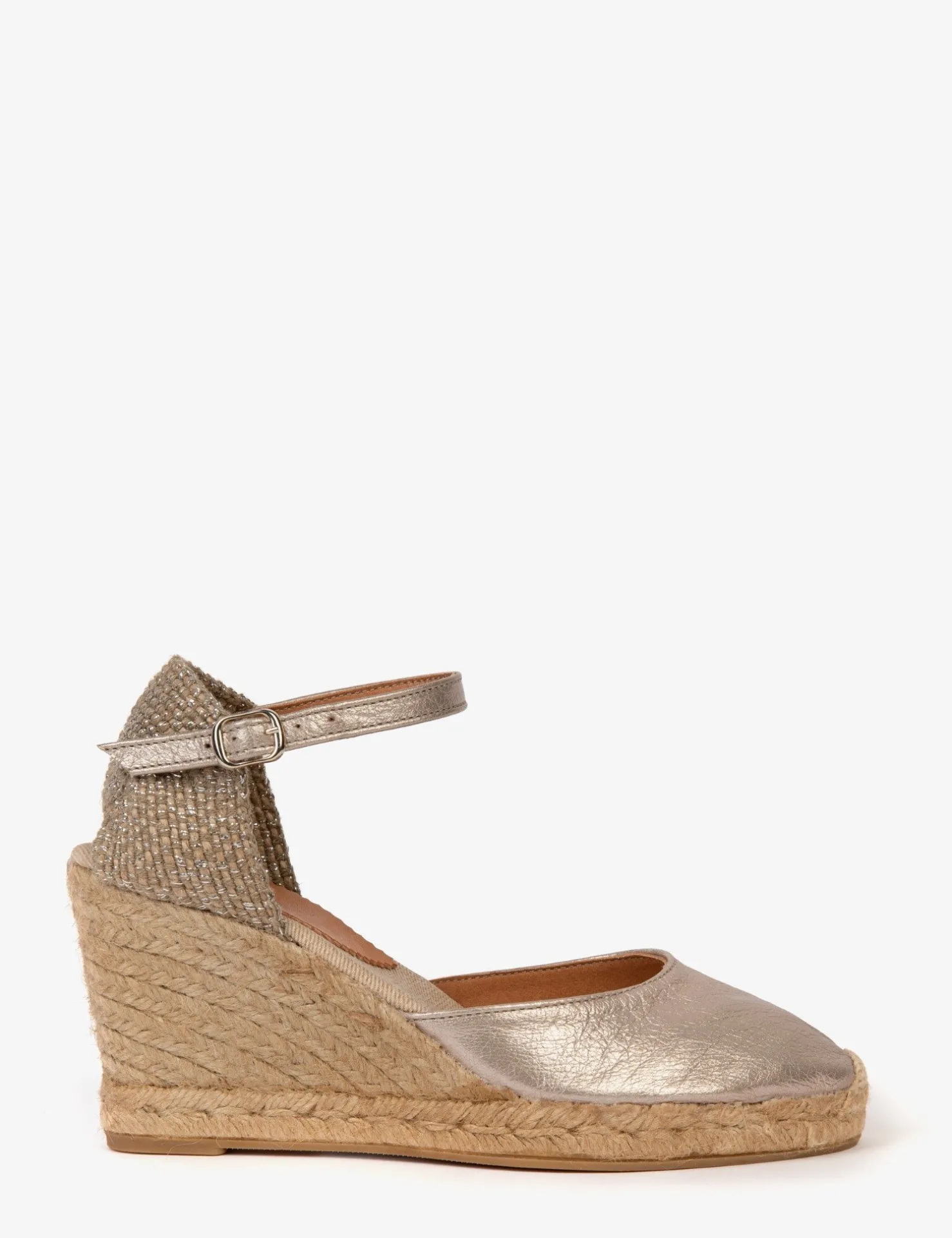 Penelope Chilvers Espadrilles*High Mary Jane Metallic Leather Espadrille