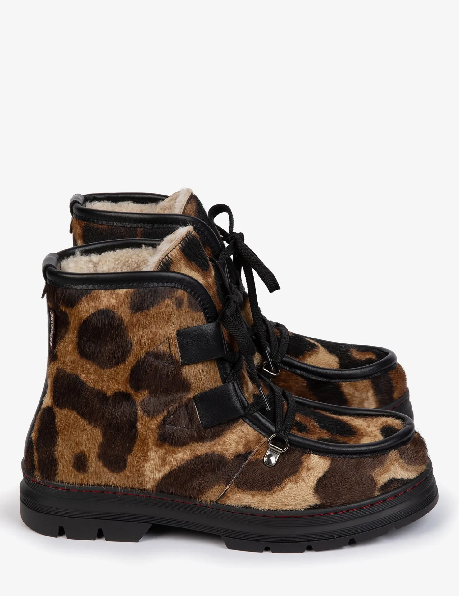 Penelope Chilvers Winter Boots | Lace Up Boots*Incredible Tortoiseshell Shearling-Lined Boot