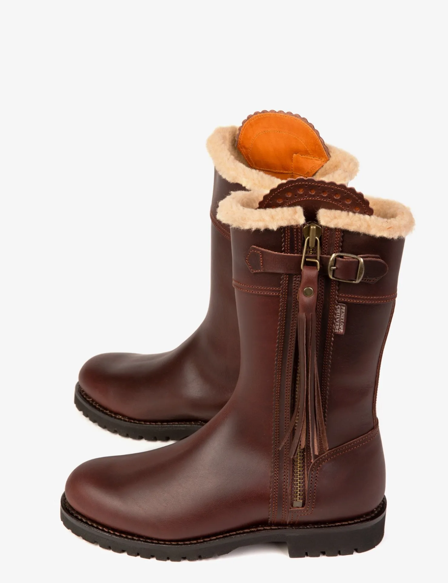 Penelope Chilvers Winter Boots | Wool & Shearling*Midcalf Lined Tassel Boot