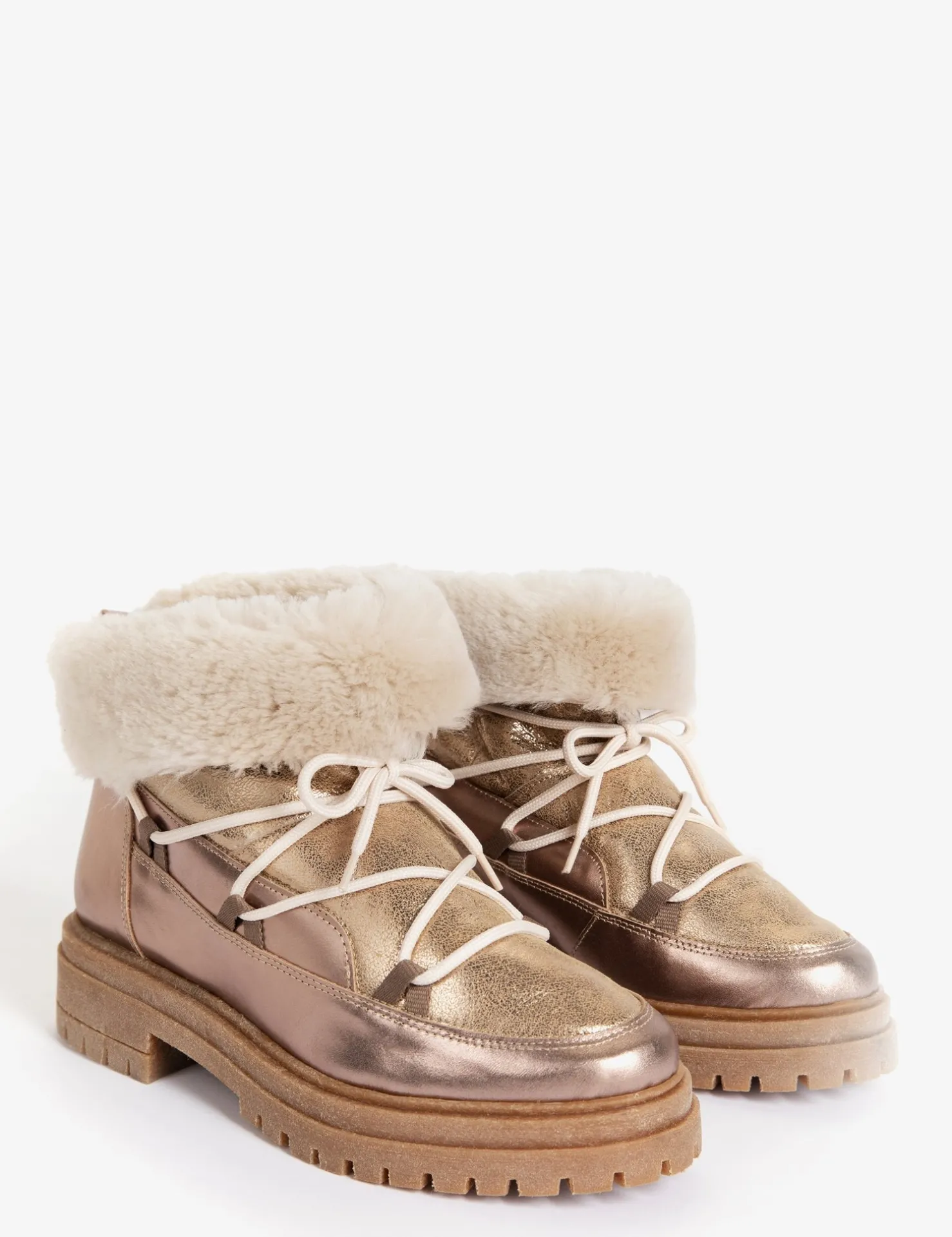 Penelope Chilvers Winter Boots | Wool & Shearling*Stornoway Metallic Shearling-Lined Boot